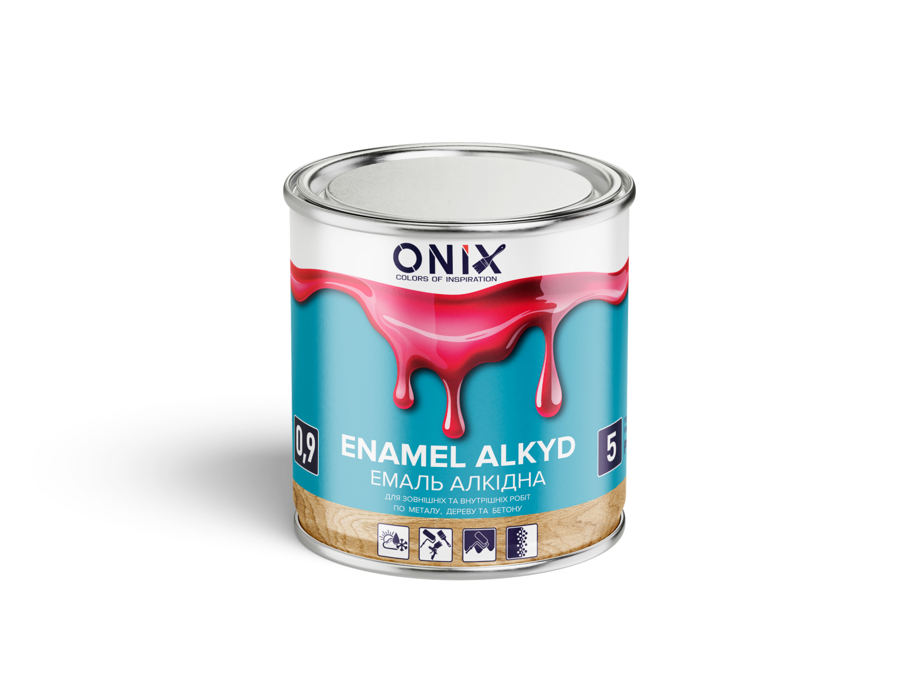 Емаль алкідна ПФ-167 Бірюзовий 0.9 кг ТМ Onix